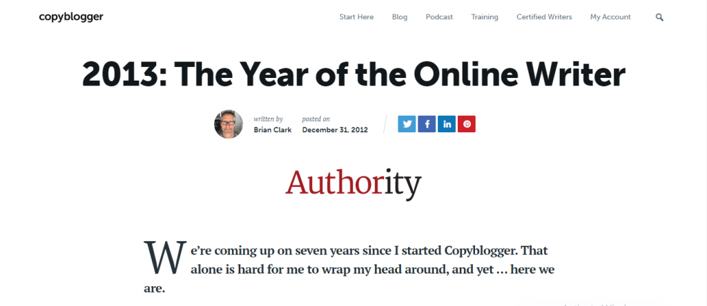 2013 The Year of the Online Writer