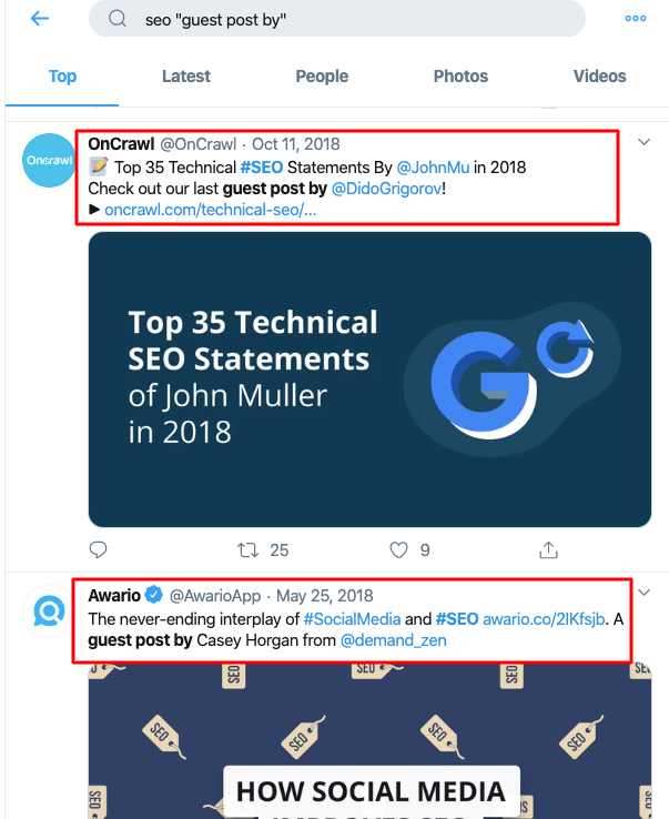 twitter search seo guest post